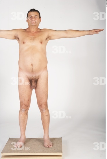 Whole Body Man White Nude Overweight Male Studio Poses