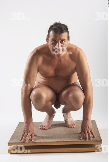 Whole Body Man Animation references White Nude Overweight Male Studio Poses