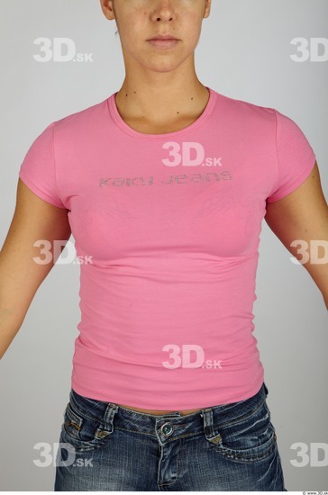 Upper Body Whole Body Woman Nude Casual Shirt T shirt Athletic Studio photo references