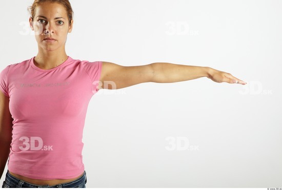 Arm Whole Body Woman Animation references Nude Casual Shirt T shirt Athletic Studio photo references