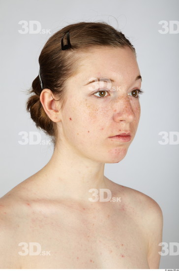Woman White Nude Slim Studio photo references