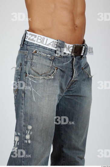 Thigh Man Casual Jeans Muscular Studio photo references