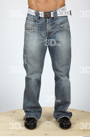 Leg Man Casual Jeans Muscular Studio photo references