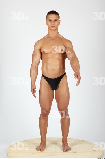 Whole Body Man Animation references Sports Swimsuit Muscular Studio photo references