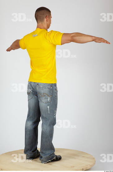 Whole Body Man T poses Casual Muscular Studio photo references