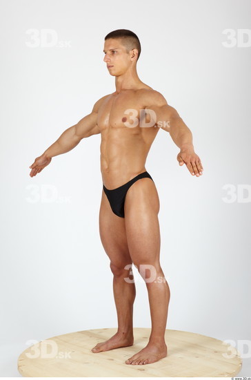 Whole Body Man Animation references Sports Swimsuit Muscular Studio photo references