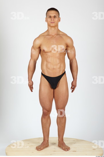 Whole Body Man Animation references Sports Swimsuit Muscular Studio photo references