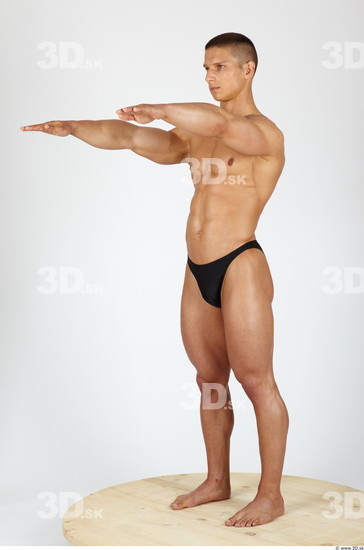 Whole Body Man Animation references Sports Swimsuit Muscular Studio photo references