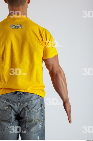 Arm Man Animation references White Casual T shirt Muscular