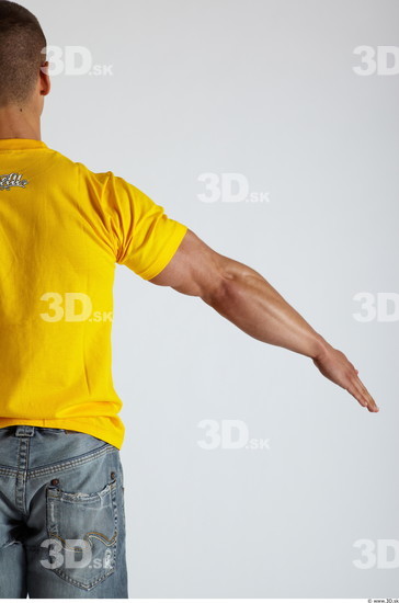 Arm Man Animation references White Casual T shirt Muscular