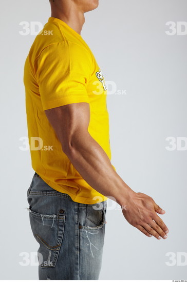 Arm Man Animation references White Casual T shirt Muscular