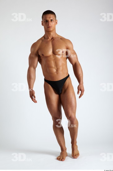 Whole Body Man Animation references White Sports Swimsuit Muscular