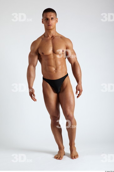 Whole Body Man Animation references White Sports Swimsuit Muscular