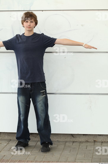 Whole Body Man T poses White Casual Slim