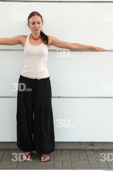 Whole Body Woman T poses White Casual Slim