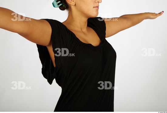 Upper Body Whole Body Woman Nude Casual Shirt T shirt Chubby Studio photo references