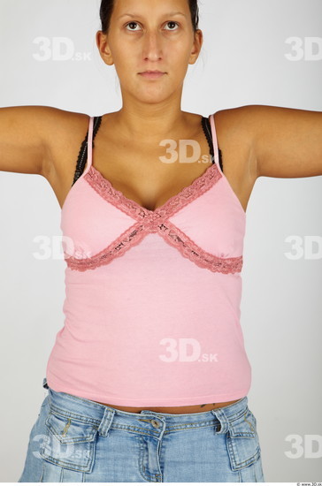Upper Body Whole Body Woman Nude Casual Singlet Chubby Studio photo references