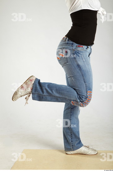 Leg Whole Body Woman Animation references Casual Jeans Chubby Studio photo references