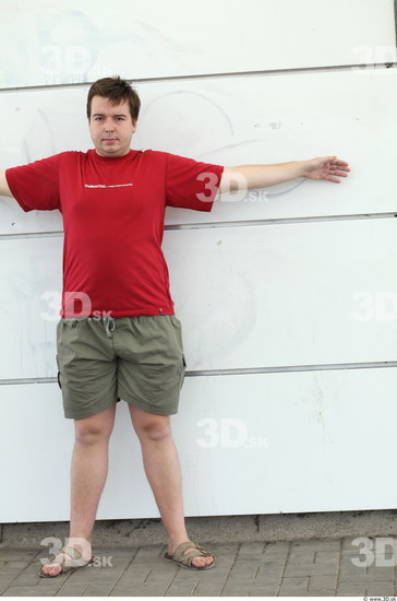 Whole Body Man T poses Casual Average Overweight Street photo references