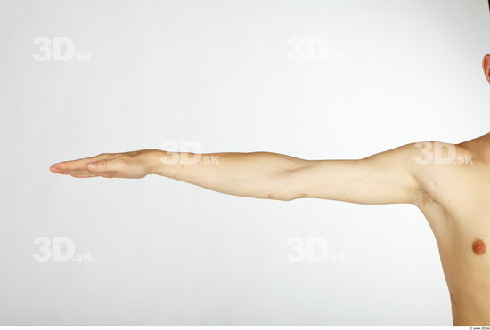 Arm Whole Body Man Animation references Nude Slim Studio photo references