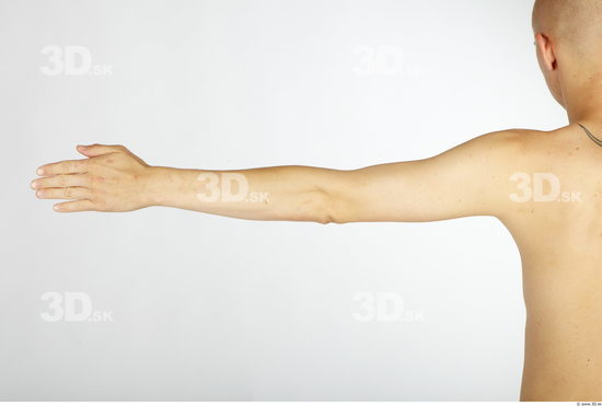 Arm Whole Body Man Animation references Nude Slim Studio photo references