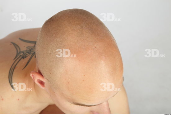 Whole Body Head Man Animation references Nude Slim Bald Studio photo references