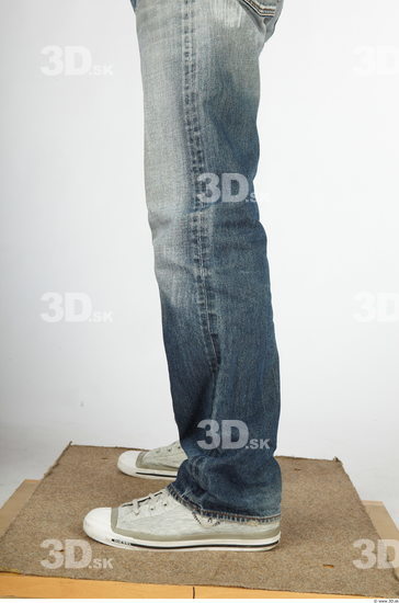 Calf Whole Body Man Animation references Nude Casual Jeans Slim Studio photo references