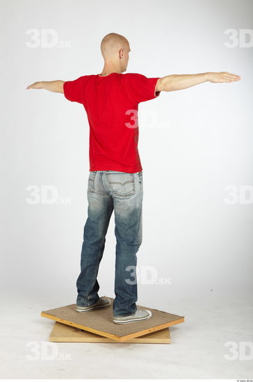 Whole Body Man Animation references T poses Nude Casual Slim Studio photo references