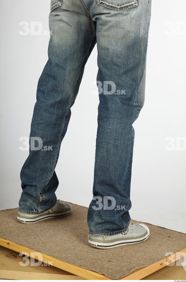 Calf Whole Body Man Animation references Nude Jeans Slim Studio photo references