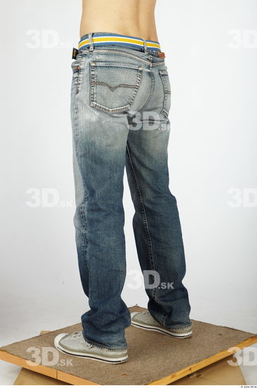 Leg Whole Body Man Animation references Nude Casual Jeans Slim Studio photo references