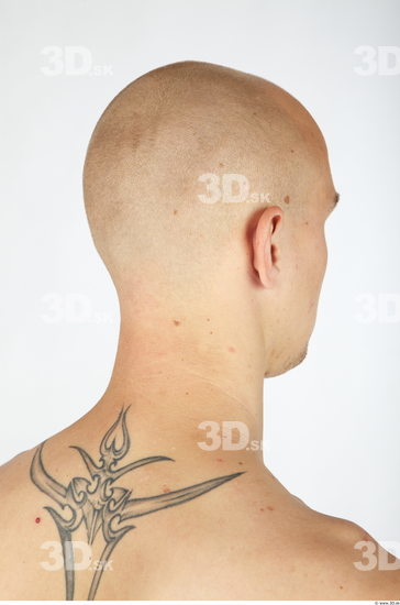 Whole Body Head Man Animation references Nude Slim Bald Studio photo references