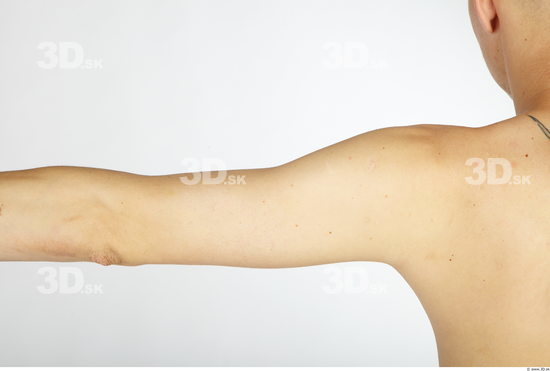 Arm Whole Body Man Animation references Nude Slim Studio photo references