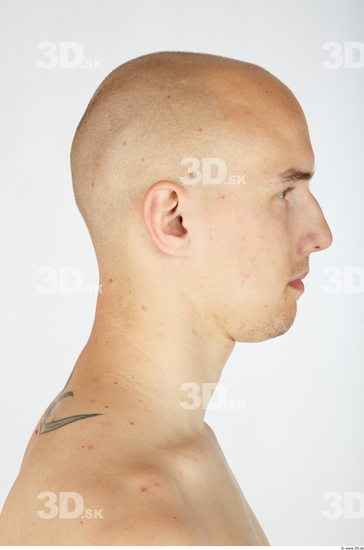 Whole Body Head Man Animation references Nude Slim Bald Studio photo references