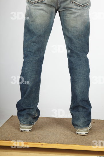 Calf Whole Body Man Animation references Nude Casual Jeans Slim Studio photo references