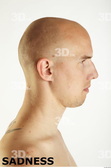 Head Emotions Man White Slim Bald