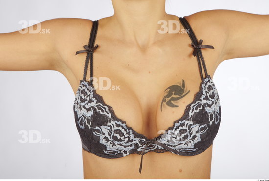 Chest Woman Animation references Tattoo Underwear Bra Slim Studio photo references