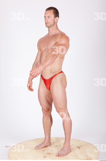 Whole Body Man Animation references Underwear Muscular Studio photo references