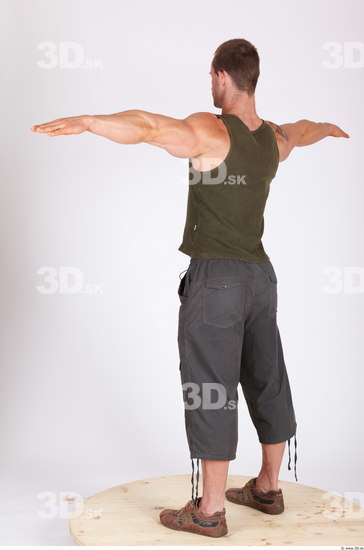 Whole Body Man T poses Casual Muscular Studio photo references