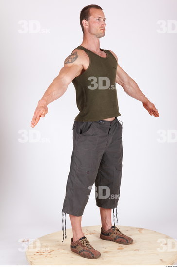 Whole Body Man Animation references Casual Muscular Studio photo references