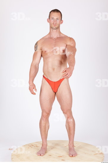 Whole Body Man Animation references Underwear Pants Muscular Studio photo references