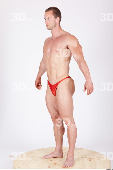 Whole Body Man Animation references Underwear Pants Muscular Studio photo references