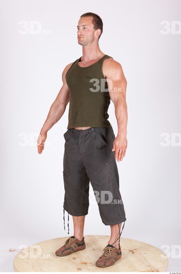 Whole Body Man Animation references Casual Muscular Studio photo references