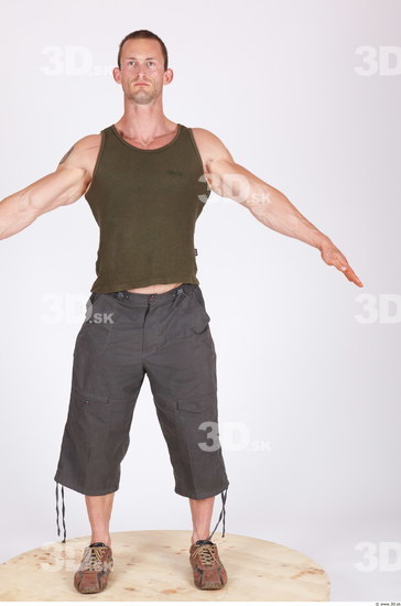 Whole Body Man Animation references Casual Muscular Studio photo references