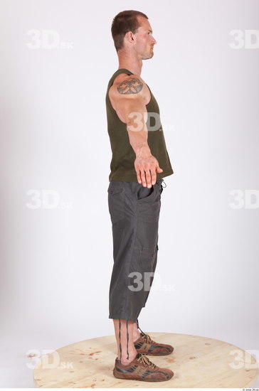 Whole Body Man Animation references Casual Muscular Studio photo references