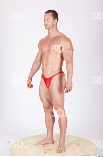 Whole Body Man Animation references Underwear Pants Muscular Studio photo references