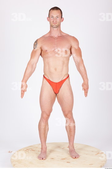 Whole Body Man Animation references Underwear Pants Muscular Studio photo references