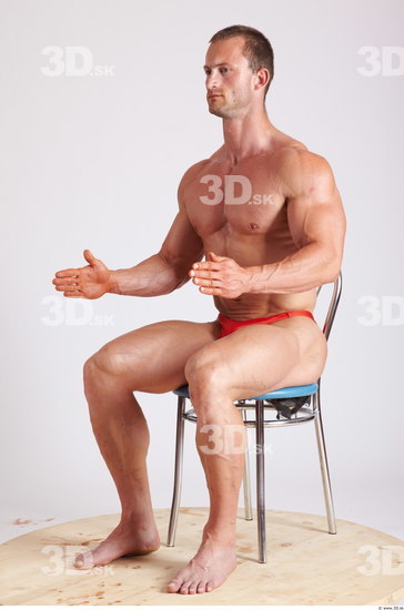 Whole Body Man Artistic poses White Underwear Muscular