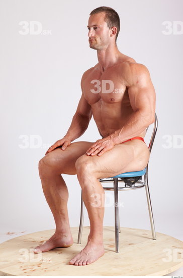 Whole Body Man Artistic poses White Underwear Muscular