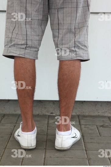 Calf Man White Casual Shorts Slim