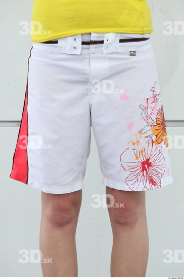 Thigh Woman White Casual Shorts Average